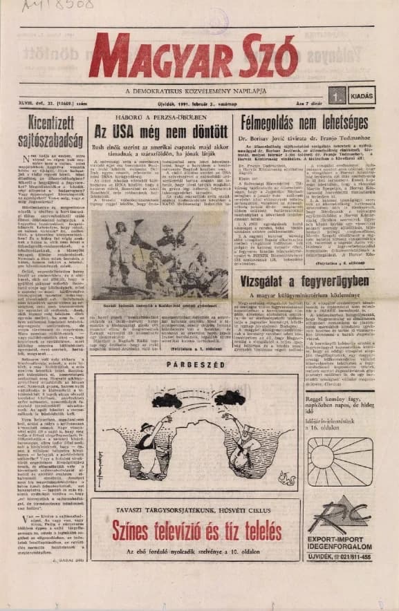 Magyar Szó, 48. évf. 1991. február 3. 32. sz. 1–32. oldal