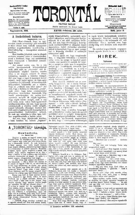 Torontál, 28. évf. 1899. június 19. 138. sz.