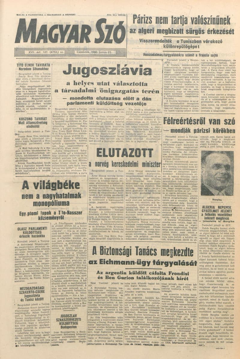 Magyar Szó, 17. évf. 1960. június 23. 147. sz. 1–12. oldal