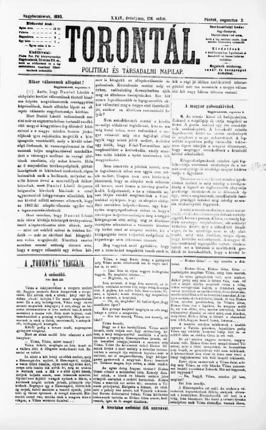 Torontál, 24. évf. 1895. augusztus 2. 176. sz.