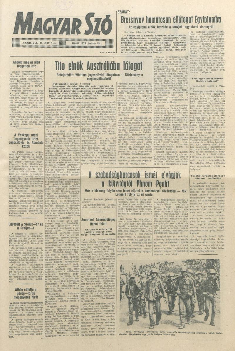 Magyar Szó, 32. évf. 1975. január 13. 11. sz.