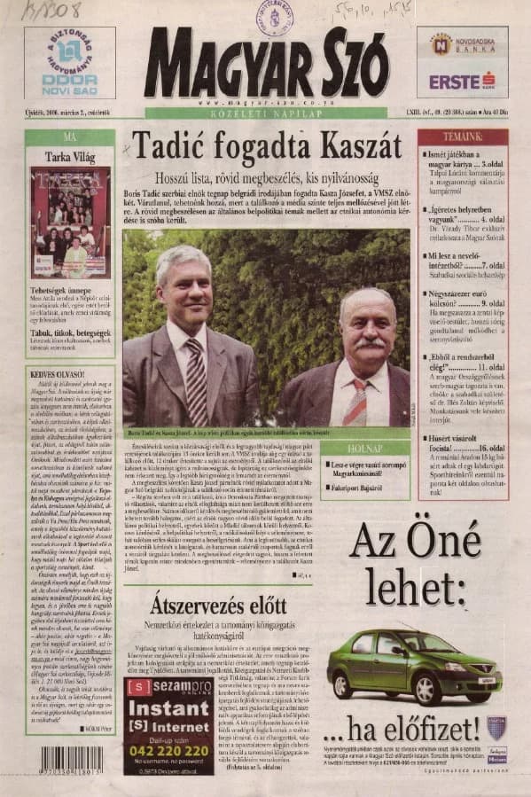 Magyar Szó, 63. évf. 2006. március 2. 49. sz. 1–20. oldal