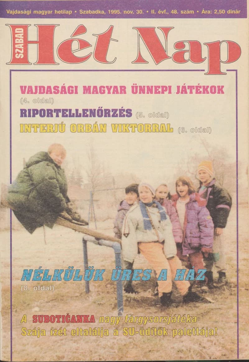 Szabad Hét Nap, 2. évf. 1995. november 30. 48. sz.