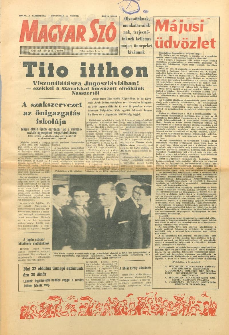 Magyar Szó, 22. évf. 1965. május 1. – 3. 119. sz. 1–32. oldal