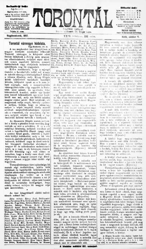 Torontál, 26. évf. 1897. október 11. 232. sz.