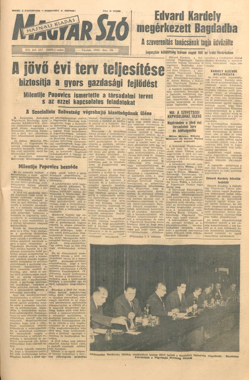 Magyar Szó, 19. évf. 1962. december 28. 357. sz. 1–14. oldal