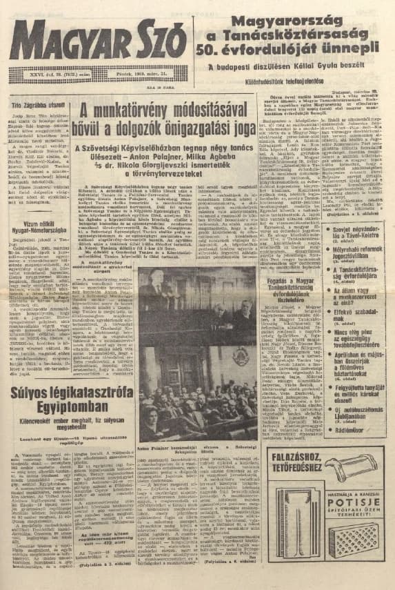 Magyar Szó, 26. évf. 1969. március 21. 78. sz. 1–12. oldal