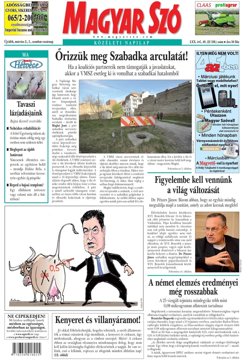 Magyar Szó, 70. évf. 2013. február 2. – 3. 49. sz. 1–48. oldal