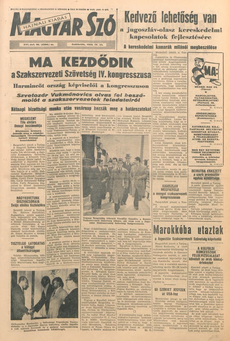Magyar Szó, 16. évf. 1959. április 23. 96. sz. 1–20. oldal