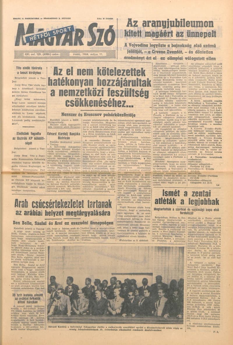 Magyar Szó, 21. évf. 1964. május 11. 129. sz. 1–16. oldal