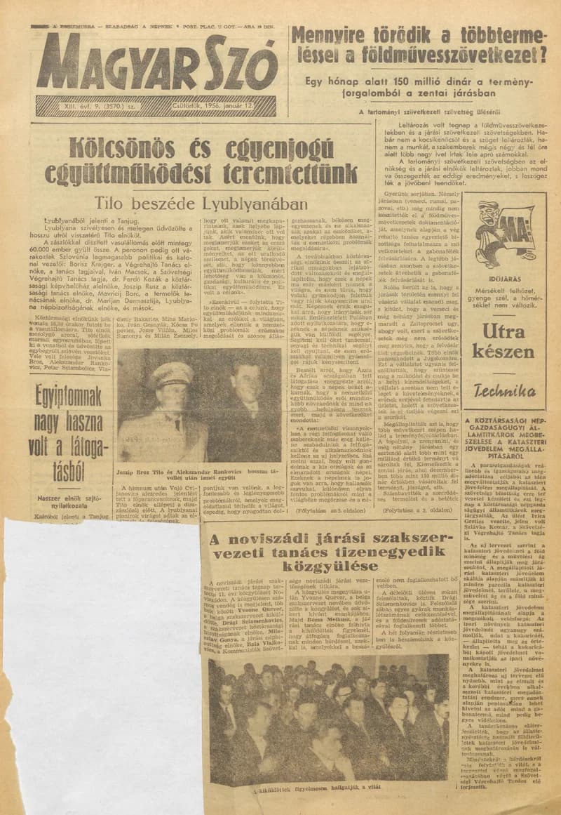 Magyar Szó, 13. évf. 1956. január 12. 9. sz. 1–10. oldal