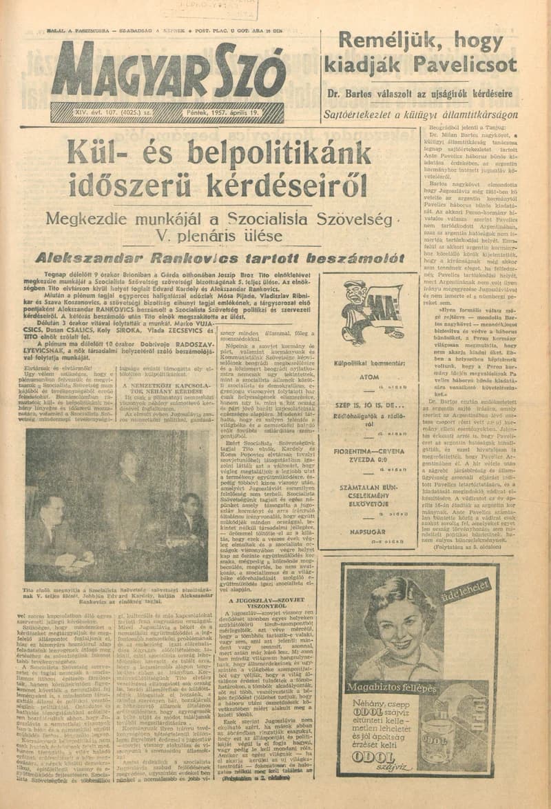 Magyar Szó, 14. évf. 1957. április 19. 107. sz. 1–12. oldal