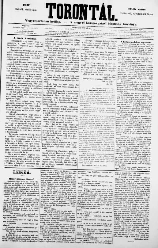 Torontál, 6. évf. 1877. szeptember 6. 36. sz.