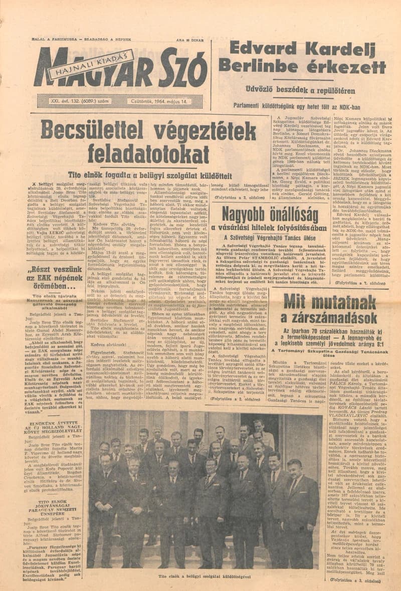 Magyar Szó, 21. évf. 1964. május 14. 132. sz.