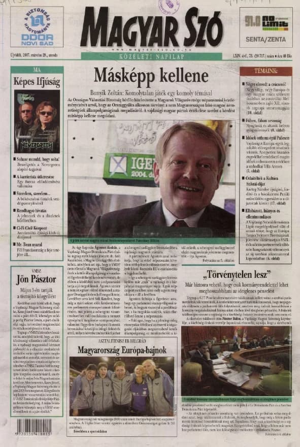 Magyar Szó, 64. évf. 2007. március 28. 73. sz. 1–20. oldal