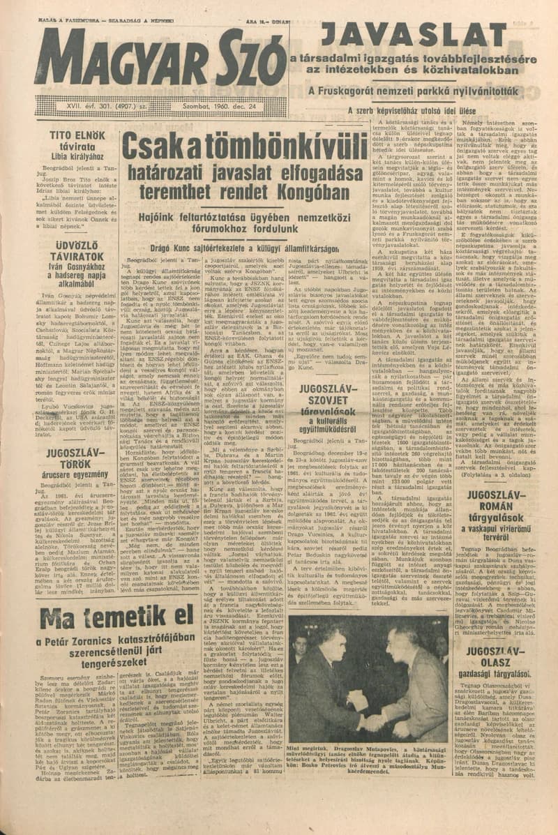 Magyar Szó, 17. évf. 1960. december 24. 301. sz. 1–28. oldal