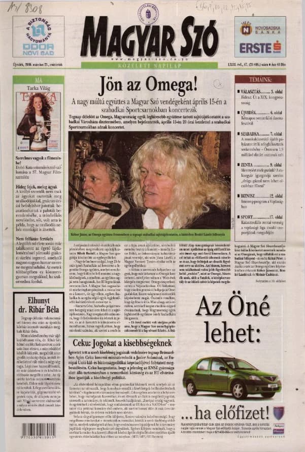 Magyar Szó, 63. évf. 2006. március 23. 67. sz. 1–20. oldal