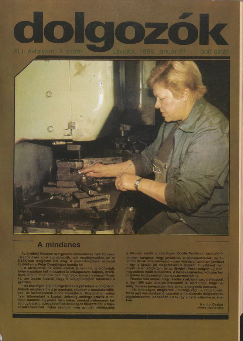 Dolgozók, 42. évf. 1988. január 21. 3. sz.