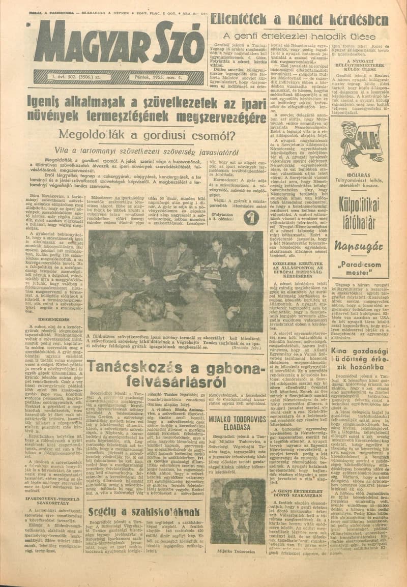 Magyar Szó, 12. évf. 1955. november 4. 302. sz. 1–10. oldal