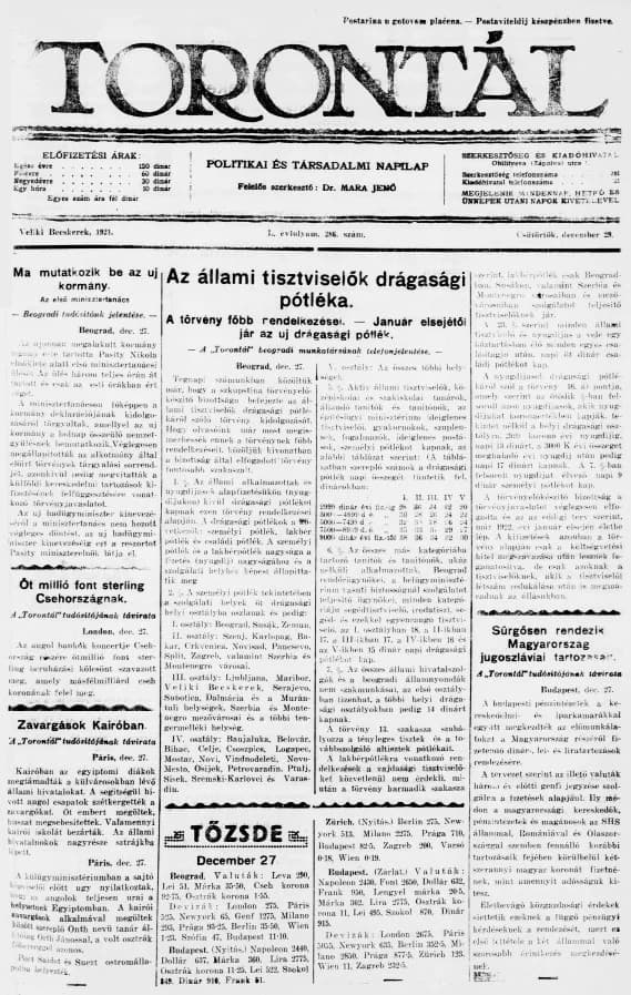 Torontál, 50. évf. 1921. december 29. 286. sz.