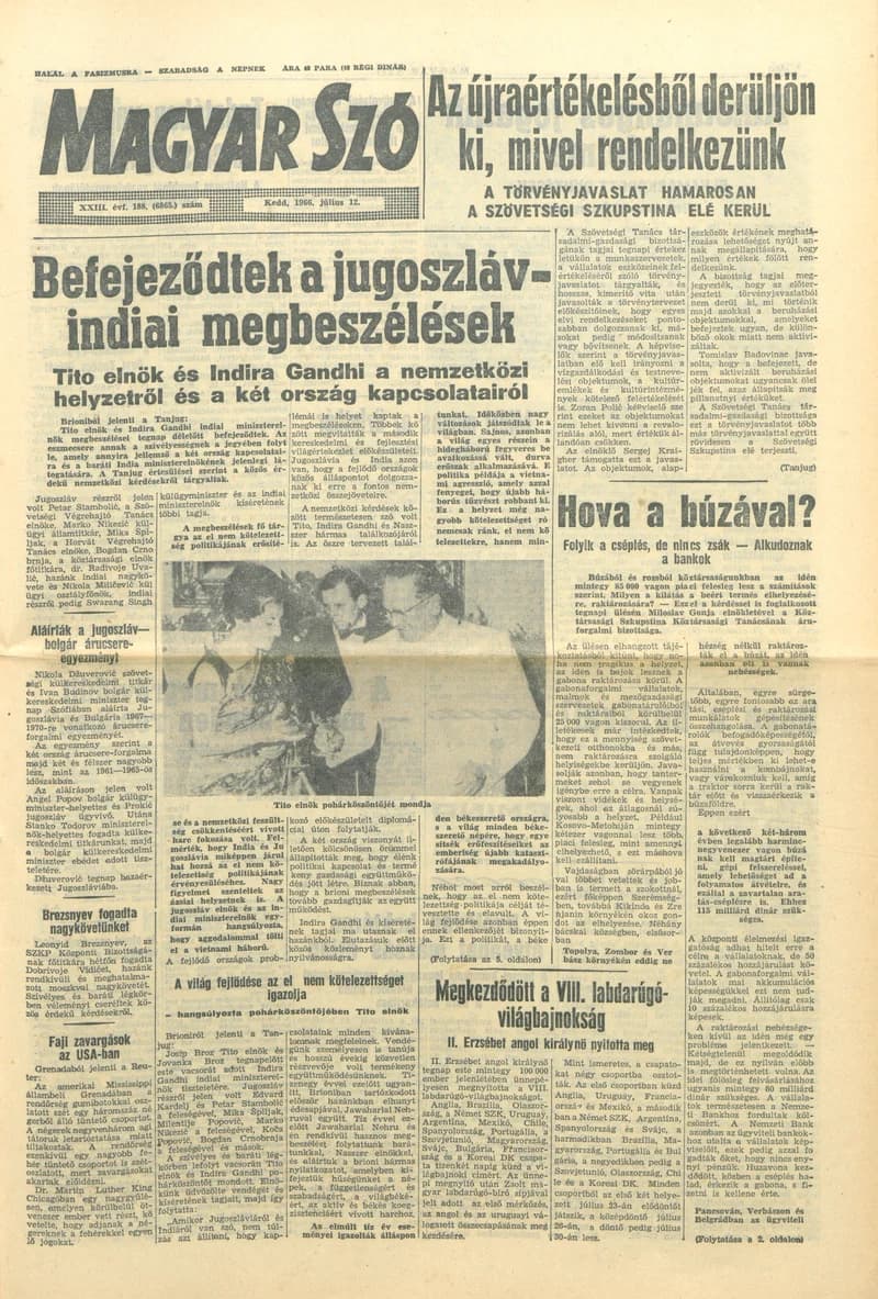 Magyar Szó, 23. évf. 1966. július 12. 188. sz.