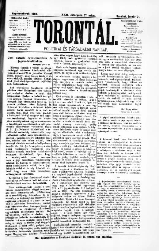 Torontál, 22. évf. 1893. január 21. 17. sz.