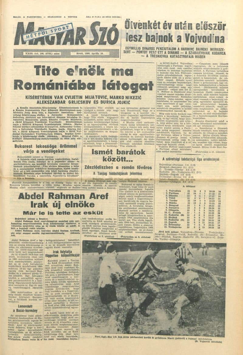 Magyar Szó, 23. évf. 1966. április 18. 106. sz.