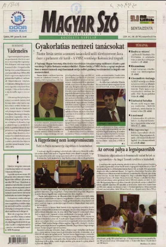 Magyar Szó, 64. évf. 2007. június 26. 146. sz. 1–20. oldal