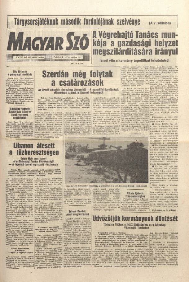 Magyar Szó, 27. évf. 1970. május 14. 130. sz. 1–24. oldal