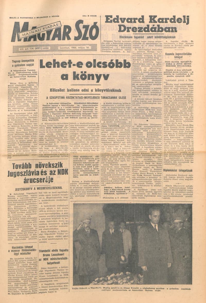 Magyar Szó, 21. évf. 1964. május 16. 134. sz.