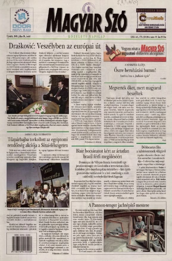 Magyar Szó, 62. évf. 2005. július 26. 173. sz. 1–20. oldal