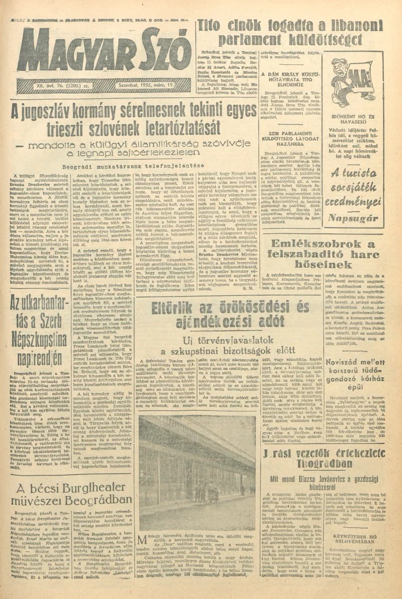 Magyar Szó, 12. évf. 1955. március 19. 76. sz. 1–8. oldal