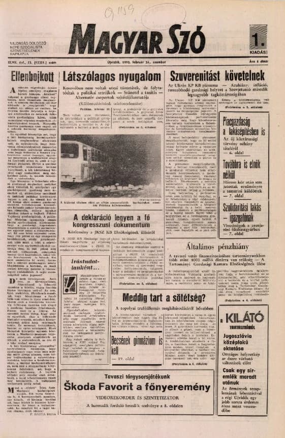 Magyar Szó, 47. évf. 1990. február 24. 53. sz. 1–24. oldal