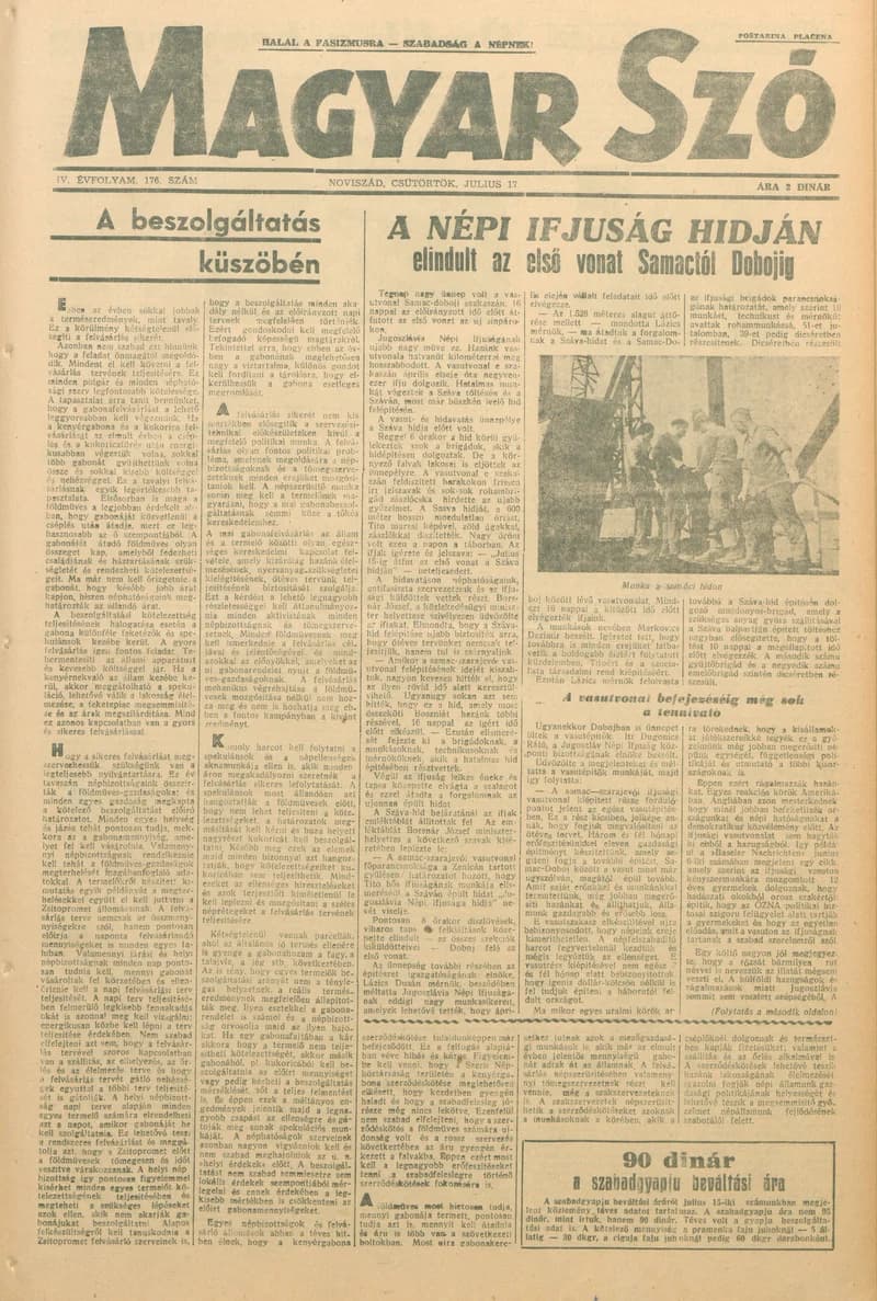 Magyar Szó, 4. évf. 1947. július 17. 176. sz. 1–8. oldal