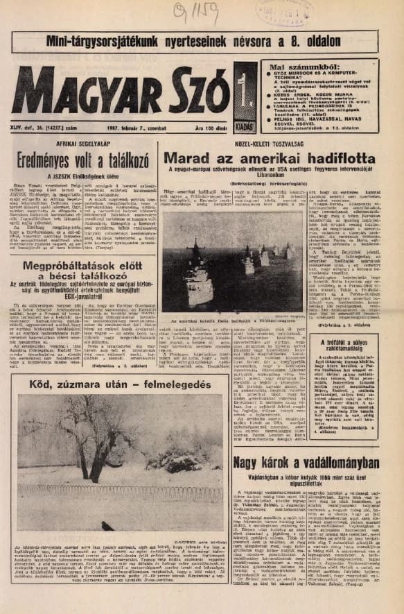 Magyar Szó, 44. évf. 1987. február 7. 36. sz. 1–24. oldal