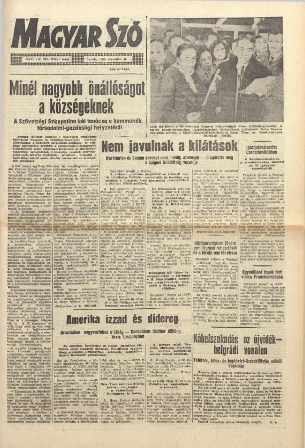 Magyar Szó, 25. évf. 1968. december 18. 347. sz. 1–16. oldal