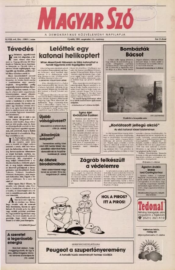 Magyar Szó, 48. évf. 1991. szeptember 15. 254. sz. 1–28. oldal