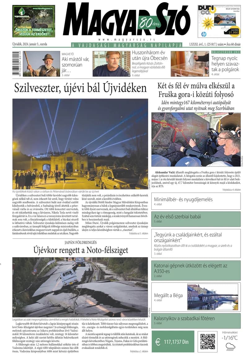 Magyar Szó, 81. évf. 2024. január 3. 1. sz. 1–16. oldal