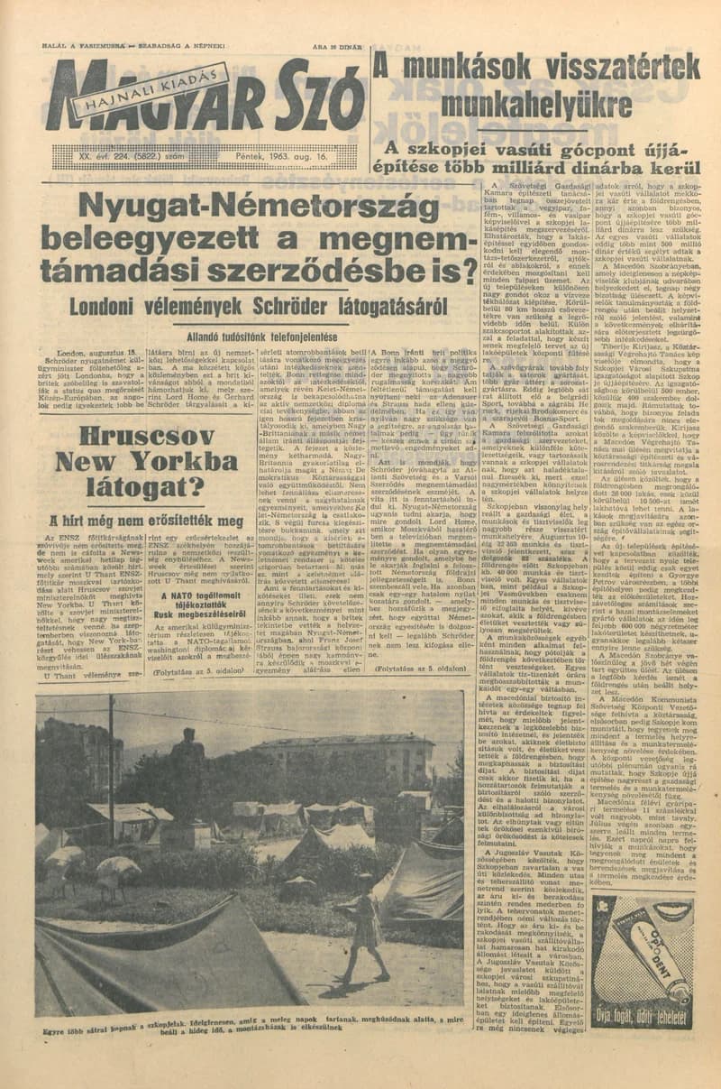 Magyar Szó, 20. évf. 1963. augusztus 16. 224. sz. 1–14. oldal