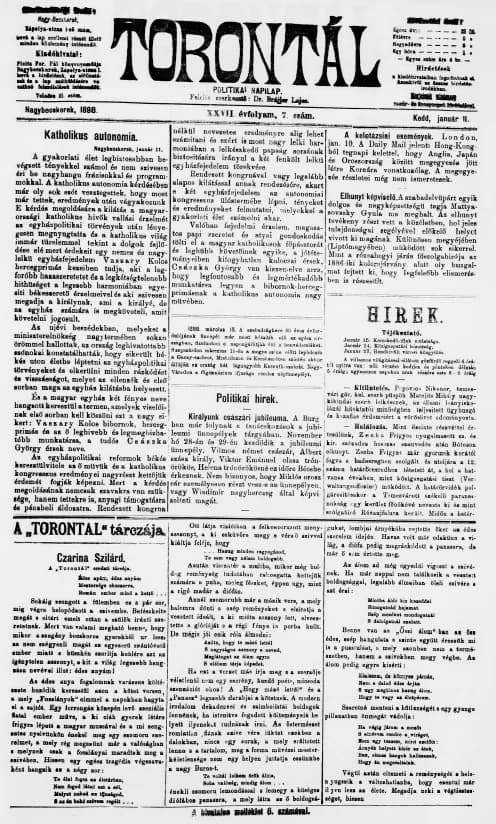 Torontál, 27. évf. 1898. január 11. 7. sz.