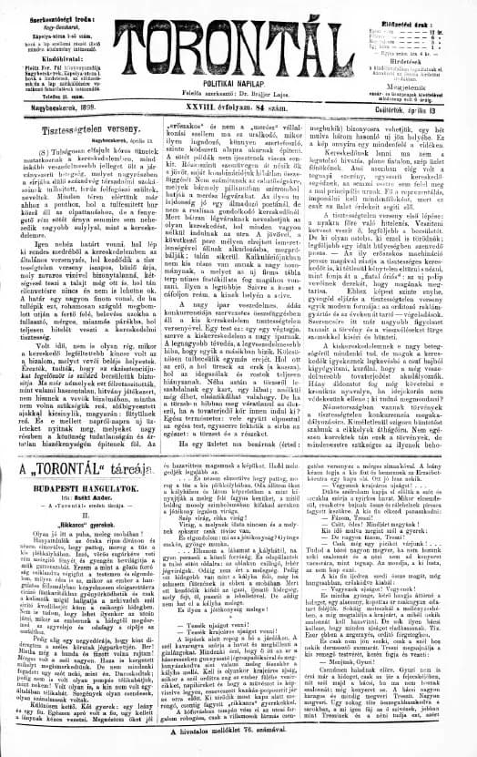 Torontál, 28. évf. 1899. április 13. 84. sz.