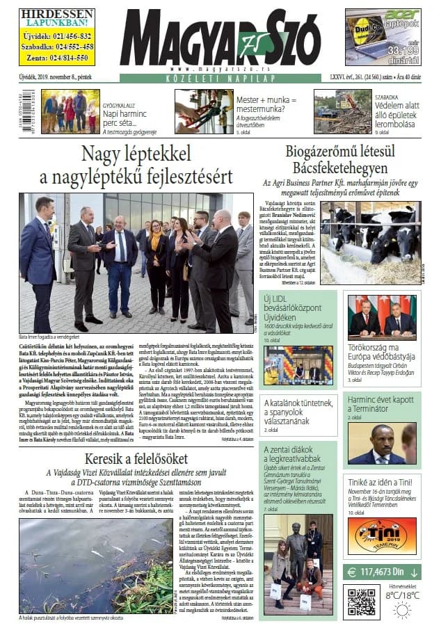 Magyar Szó, 76. évf. 2019. november 8. 261. sz. 1–16. oldal