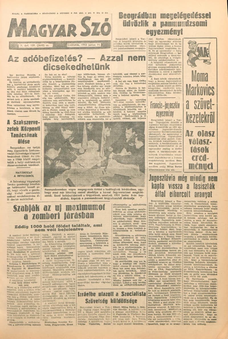 Magyar Szó, 10. évf. 1953. június 11. 159. sz. 1–10. oldal