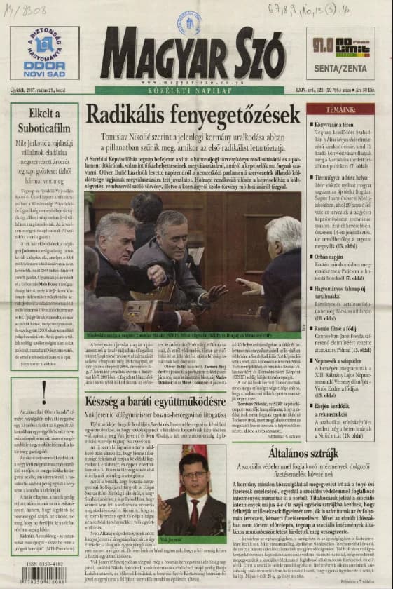 Magyar Szó, 64. évf. 2007. május 29. 122. sz. 1–16. oldal
