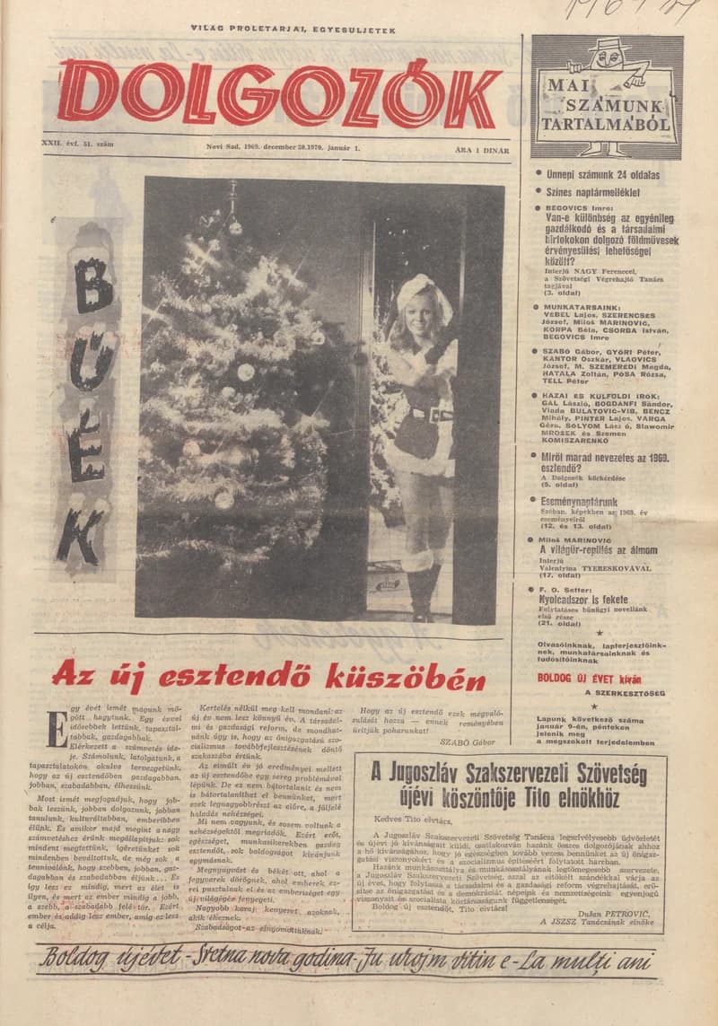 Dolgozók, 23. évf. 1969. december 30. – 1970. január 1. 51. sz.
