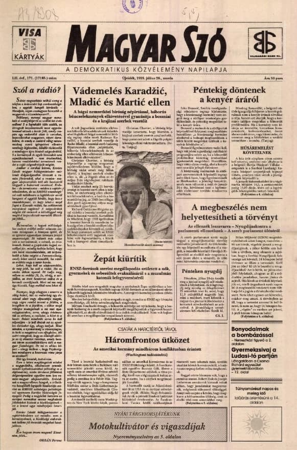 Magyar Szó, 52. évf. 1995. július 26. 171. sz. 1–16. oldal