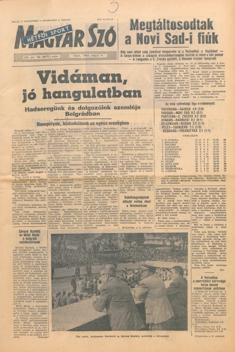 Magyar Szó, 21. évf. 1964. május 4. 122. sz. 1–16. oldal