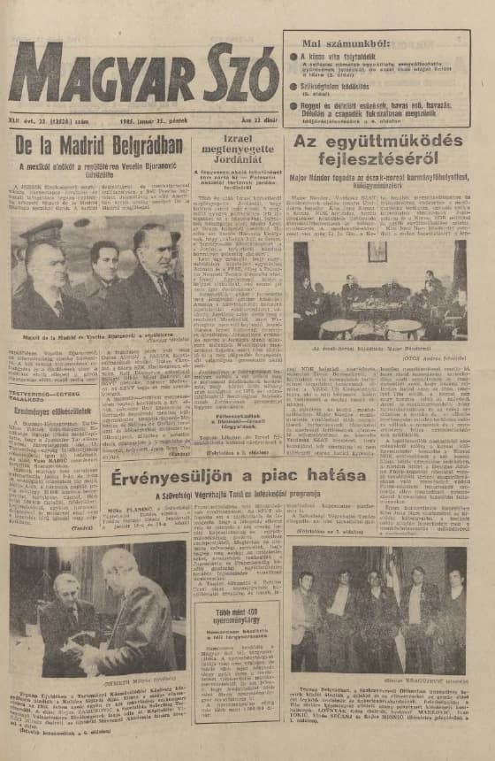 Magyar Szó, 42. évf. 1985. január 25. 23. sz. 1–20. oldal