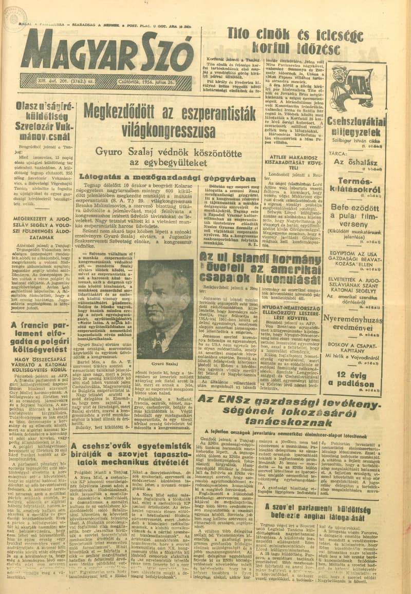 Magyar Szó, 13. évf. 1956. július 26. 201. sz. 1–8. oldal