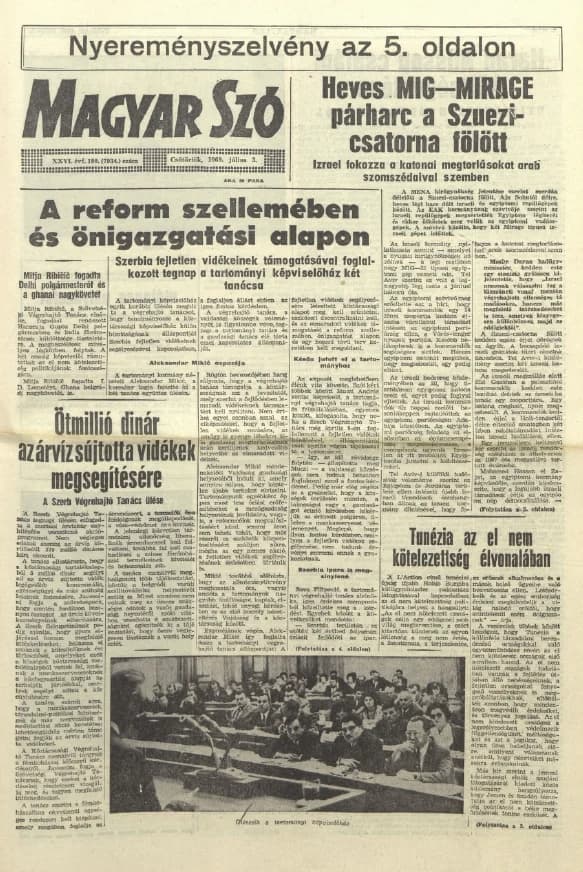 Magyar Szó, 26. évf. 1969. július 3. 180. sz. 1–16. oldal